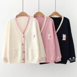 Cozy Carrot Bunny Cardigan