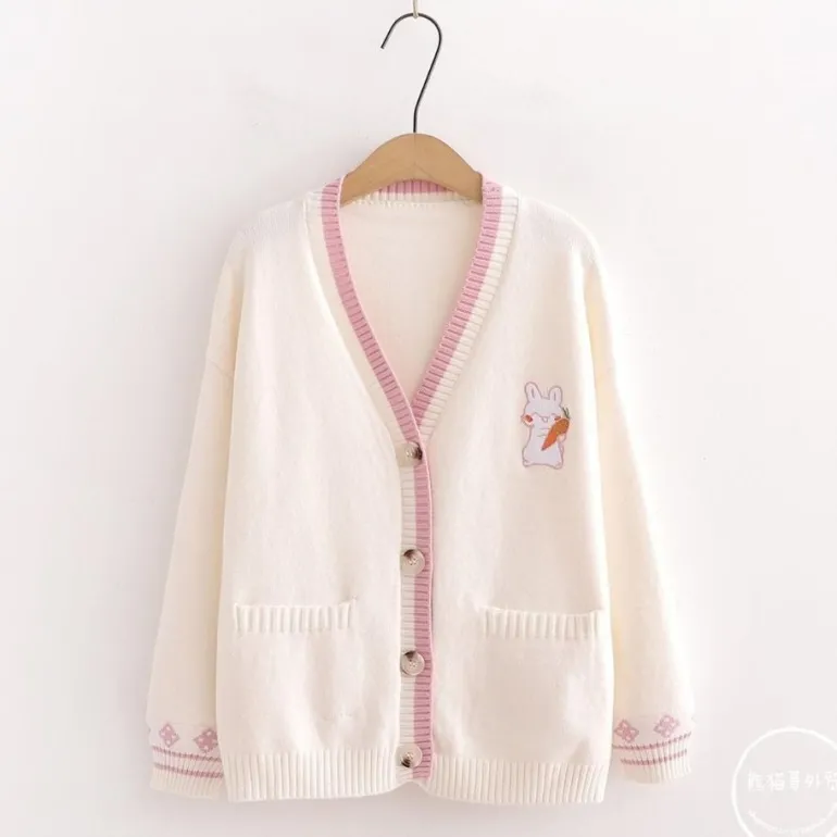 Cozy Carrot Bunny Cardigan