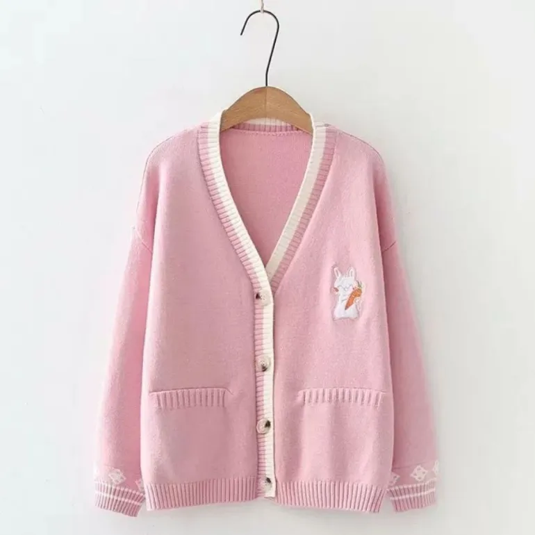 Cozy Carrot Bunny Cardigan