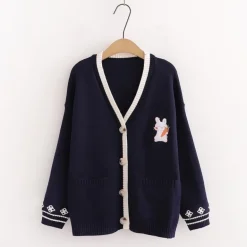 Cozy Carrot Bunny Cardigan