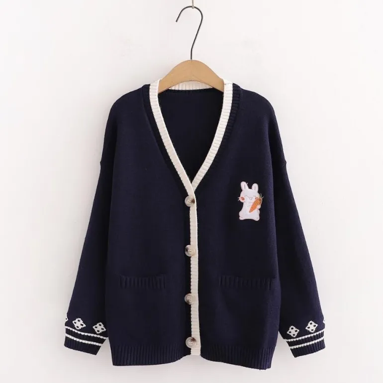 Cozy Carrot Bunny Cardigan