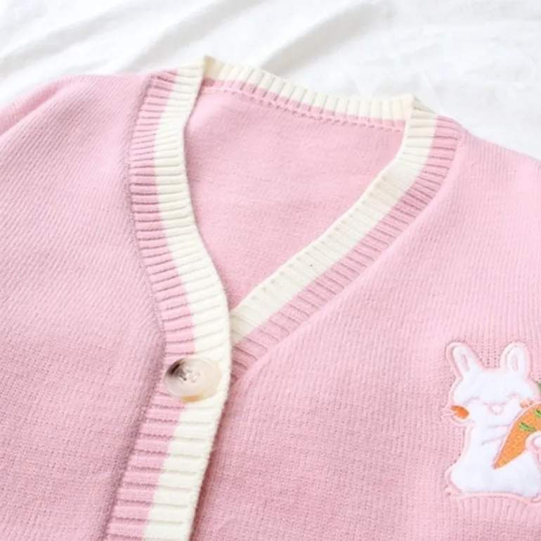 Cozy Carrot Bunny Cardigan