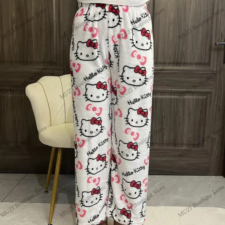 Cozy Holiday Kawaii Kitten Pajama Pants