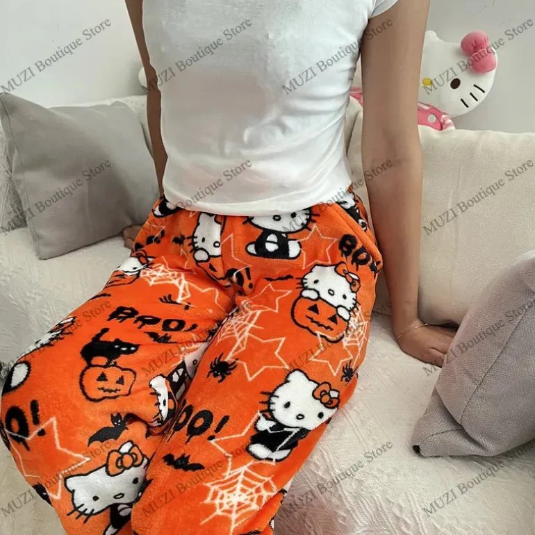 Cozy Holiday Kawaii Kitten Pajama Pants