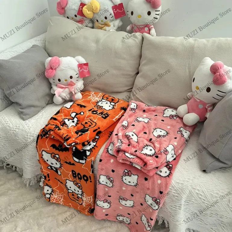 Cozy Holiday Kawaii Kitten Pajama Pants