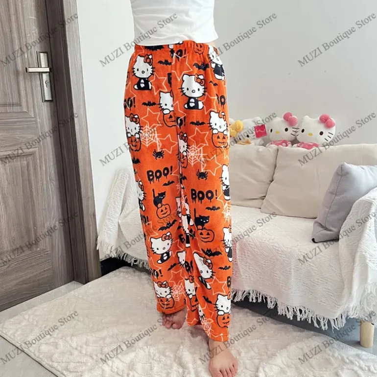 Cozy Holiday Kawaii Kitten Pajama Pants