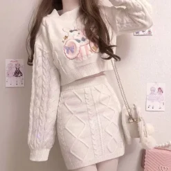 Cozy Knit Bunny Matching Set