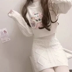 Cozy Knit Bunny Matching Set