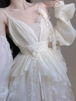 Creamy Butterfly Maiden Dress