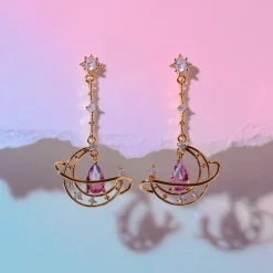 Crescent Moon Drop Earrings