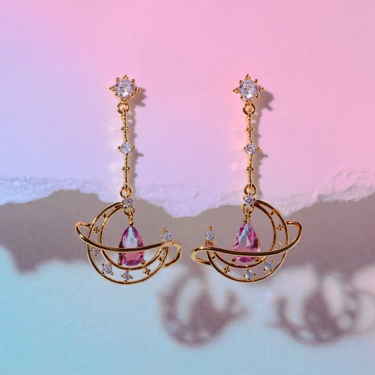 Crescent Moon Drop Earrings