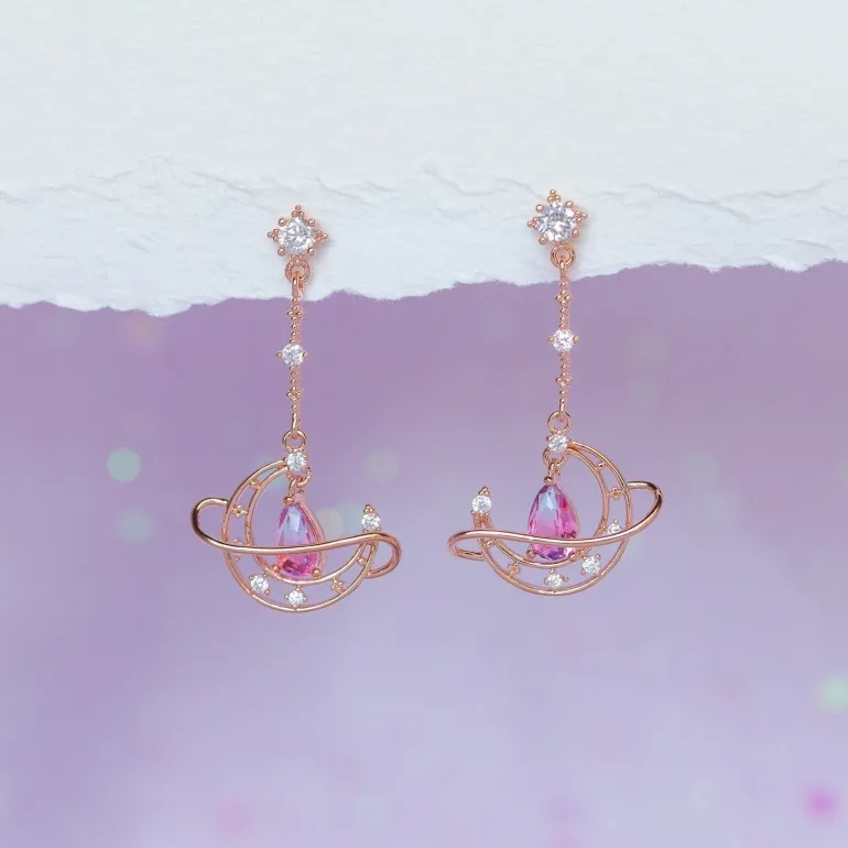 Crescent Moon Drop Earrings