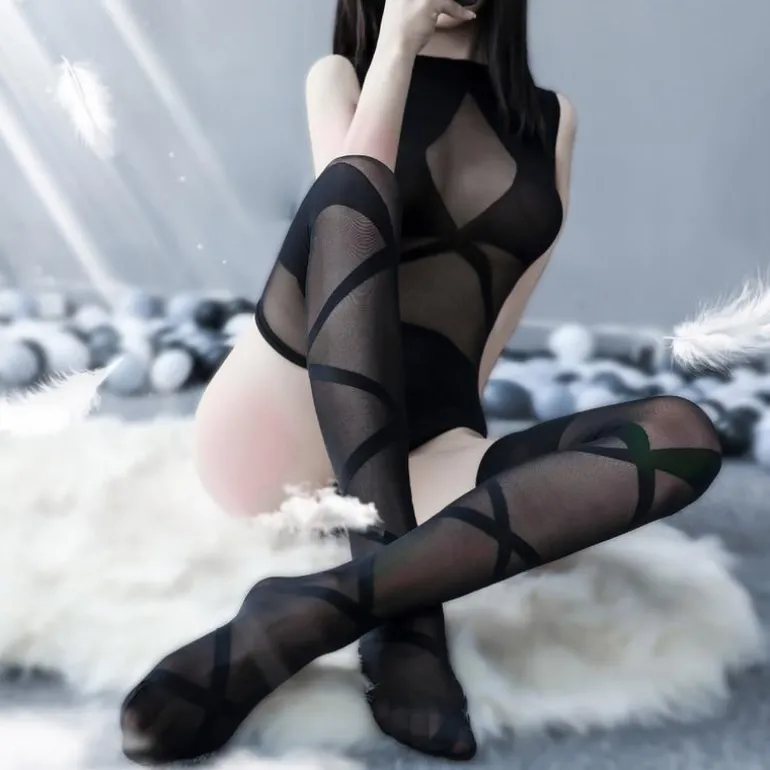 Criss Cross Mesh Bodysuit