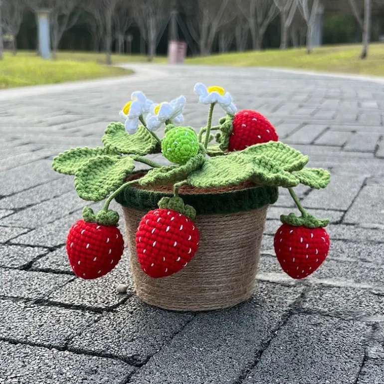 Crochet Strawberry Plants