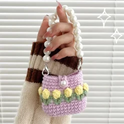 Crochet Tulip Airpods Case