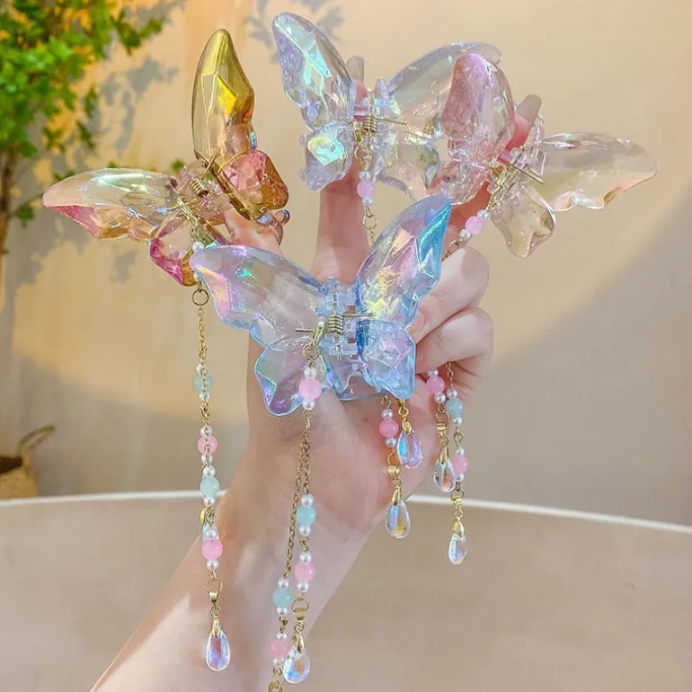 Crystal Butterfly Claw Hair Clip