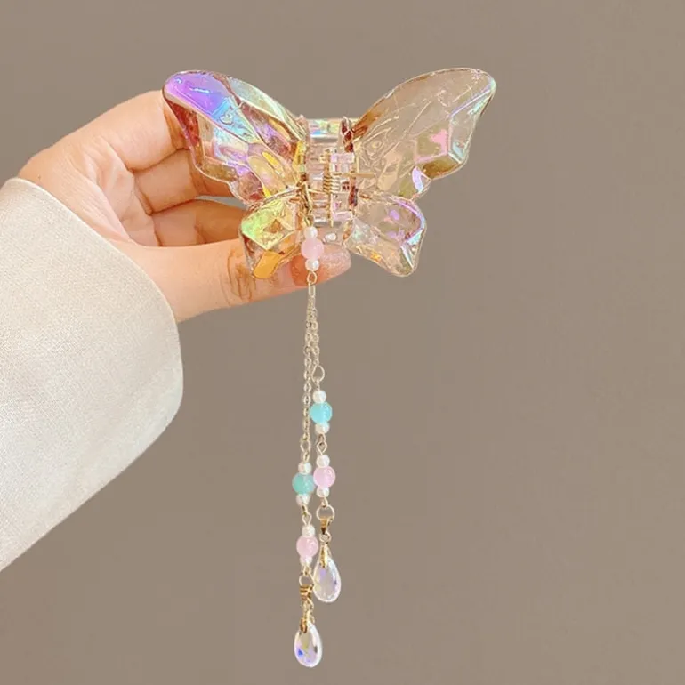 Crystal Butterfly Claw Hair Clip