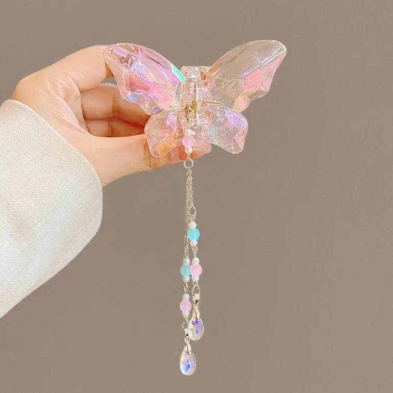 Crystal Butterfly Claw Hair Clip