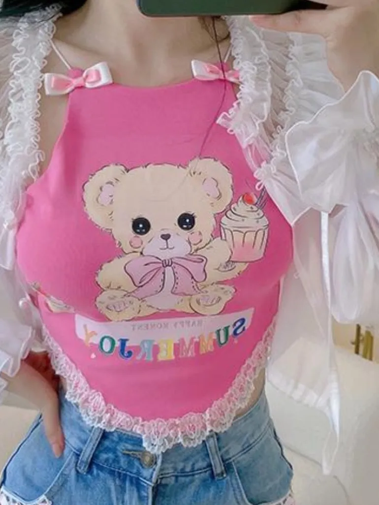 Cupcake Bear Crop Top