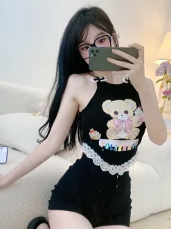 Cupcake Bear Crop Top