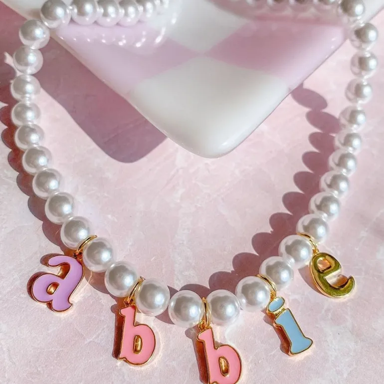 Custom Pearl Name Necklace