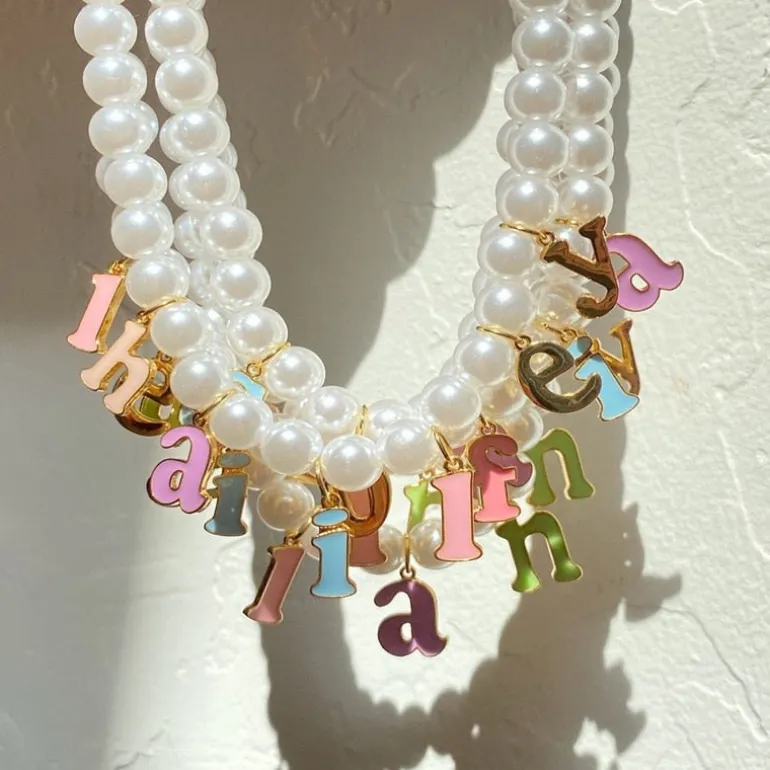 Custom Pearl Name Necklace