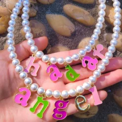 Custom Pearl Name Necklace