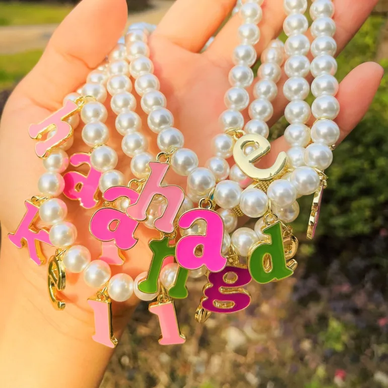 Custom Pearl Name Necklace