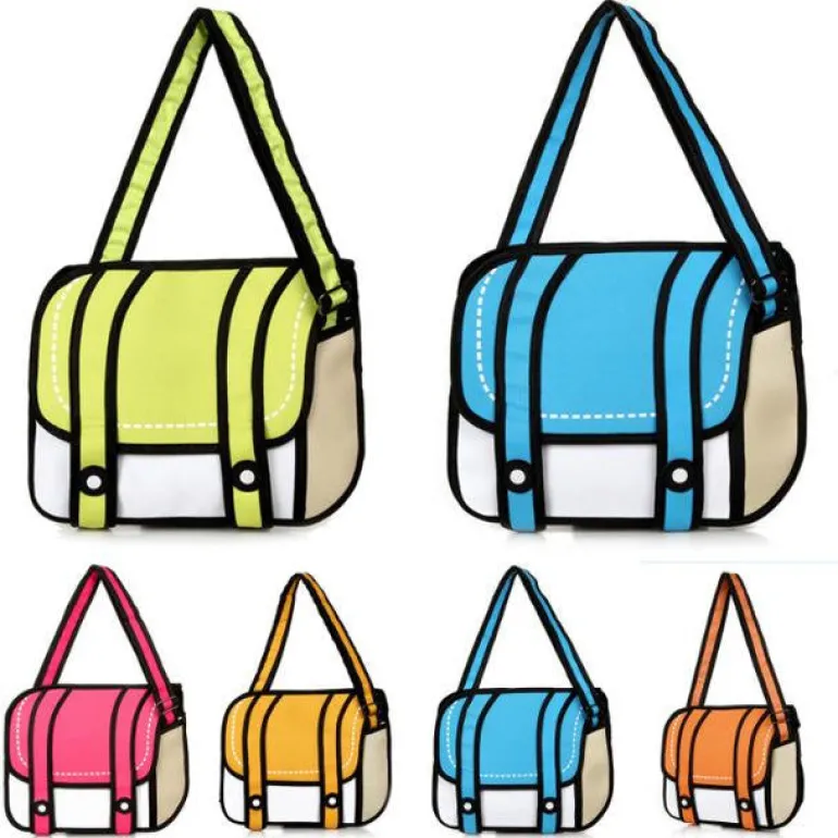 2D Cartoon Messenger Bag