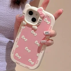 3D Pink Bow iPhone Case