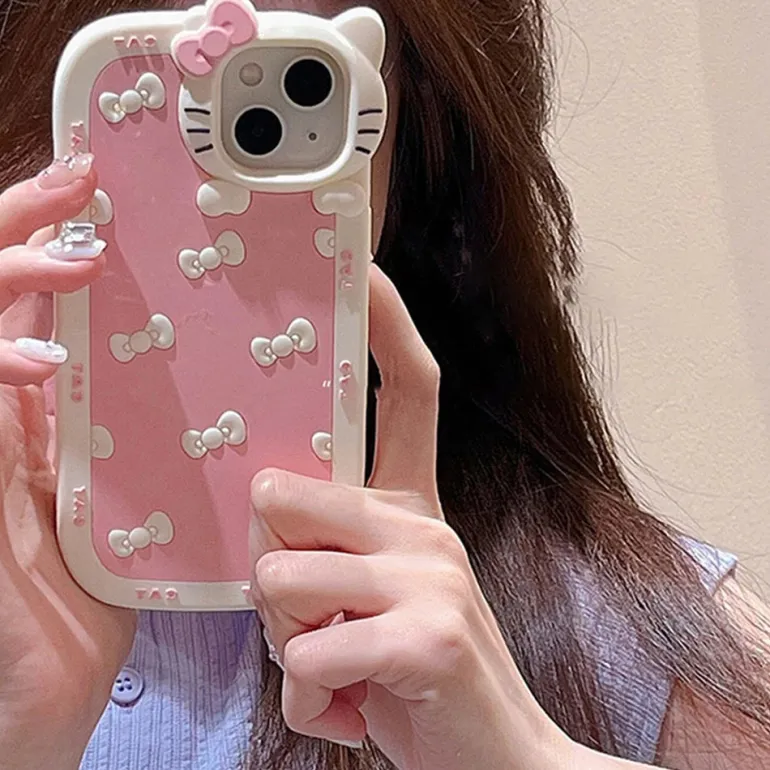 3D Pink Bow iPhone Case