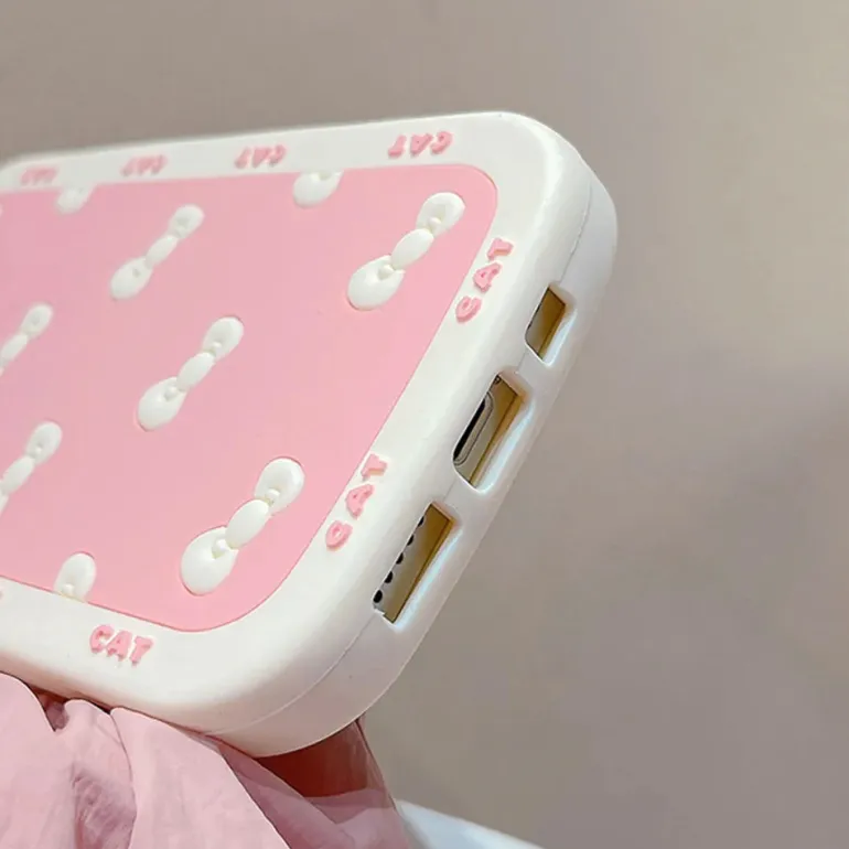 3D Pink Bow iPhone Case