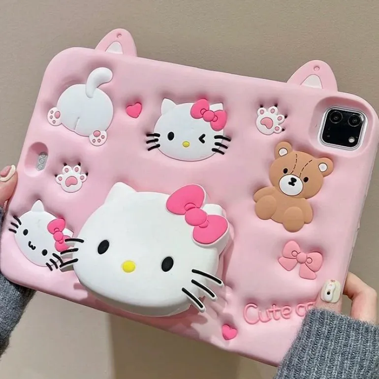 3d Pink Kitten iPad Case