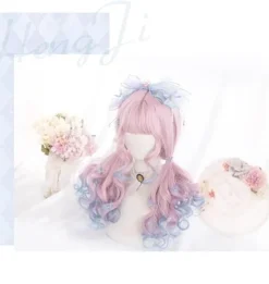 Dainty Blue Pink Ombre Wig