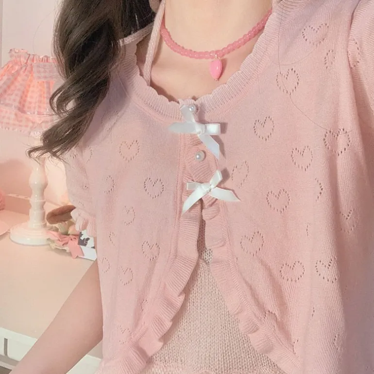 Dainty Heart Knitted Cardigan