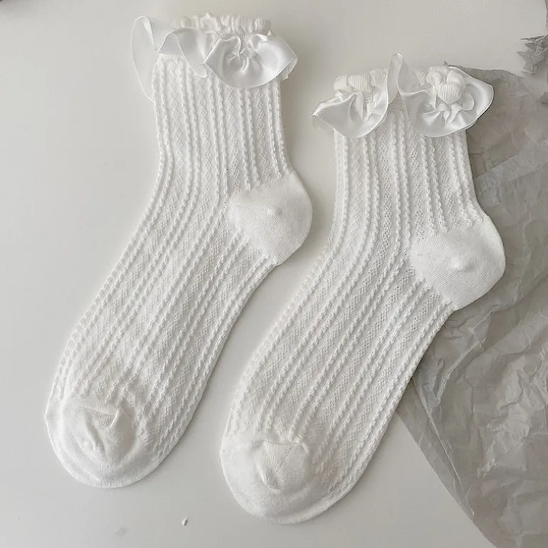 Dainty White Lace Socks