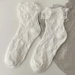 Dainty White Lace Socks