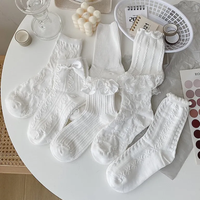 Dainty White Lace Socks