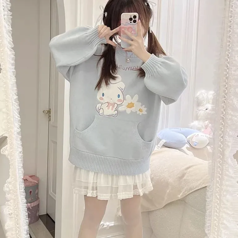 Daisy Puppy Knit Crewneck