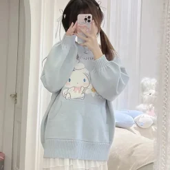 Daisy Puppy Knit Crewneck