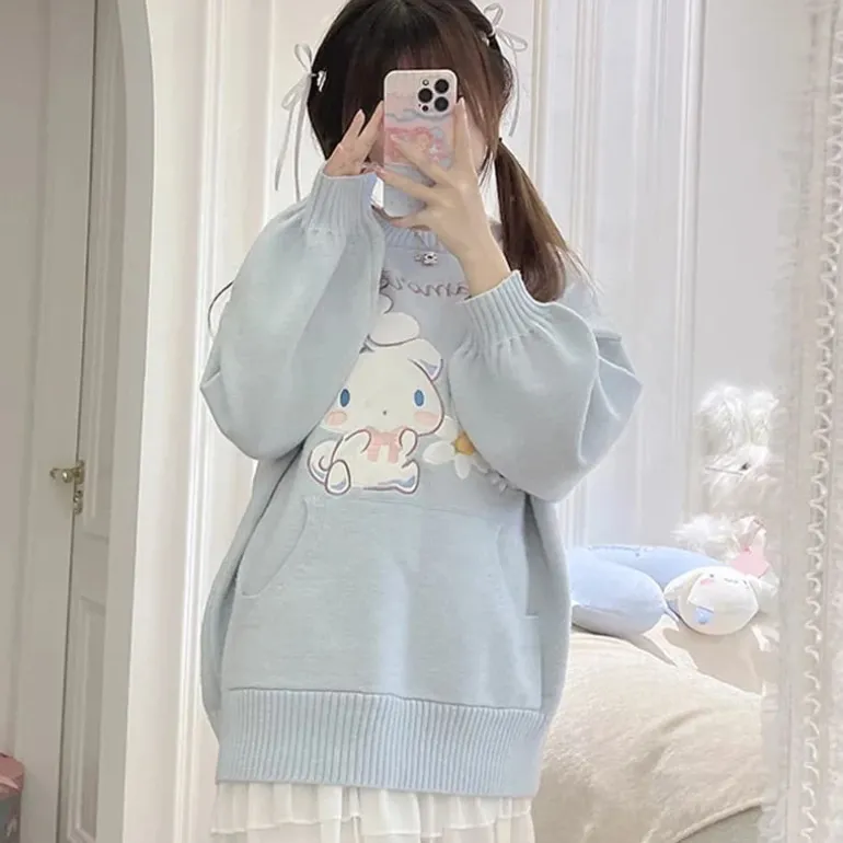 Daisy Puppy Knit Crewneck