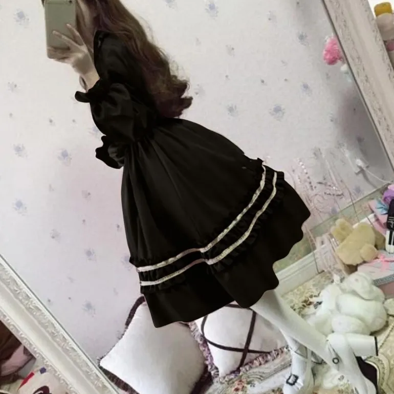 Dark Academia Black Dress