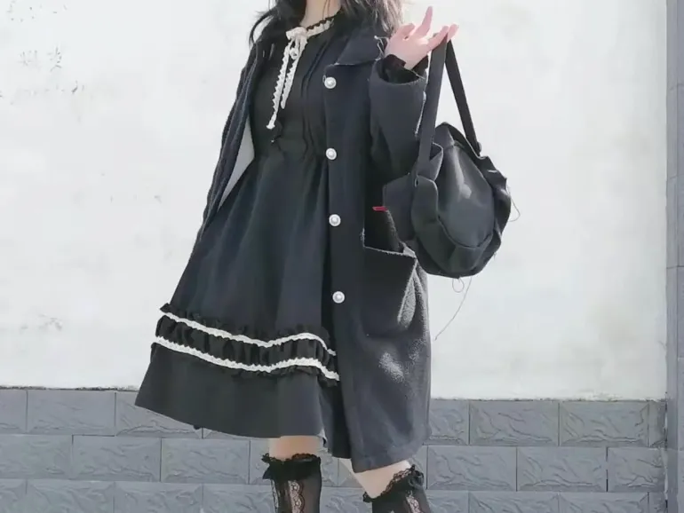 Dark Academia Black Dress