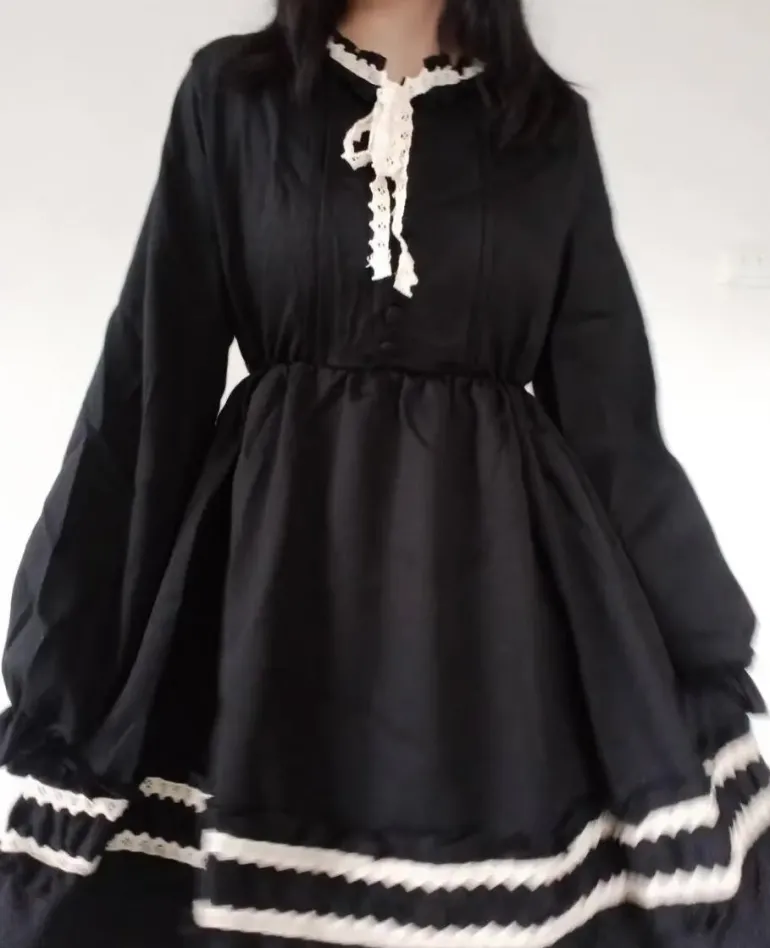 Dark Academia Black Dress