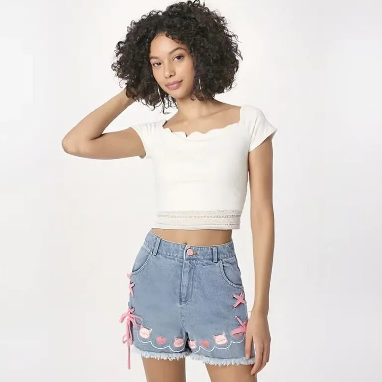 Denim Neko High Waisted Shorts
