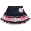 Denim Sweetheart Plaid Miniskirt