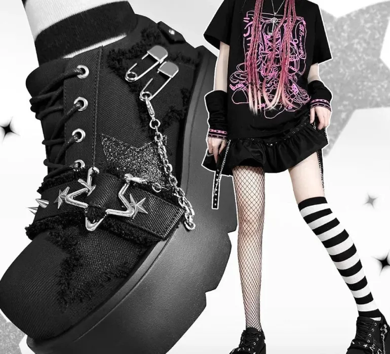 Denim Y2K Platform Mary Jane Shoes
