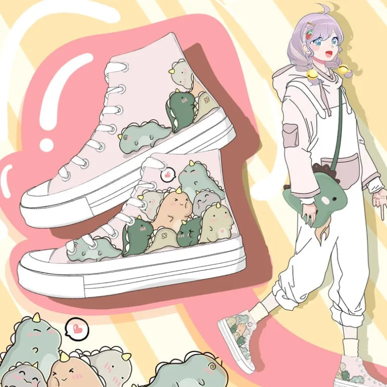 Dinosaur Pile High Top Sneakers