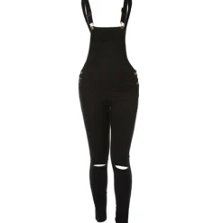Distressed Long Overalls