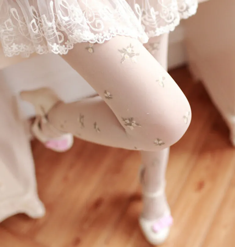Elegant Floral Tights